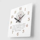Vrouw Bichon Frise Keepomwille Vierkante Klok (Hoek)