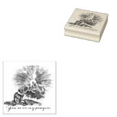 Vrouw Bidden tot Maria & Jezus Religieus Rubberstempel (Gestempeld)