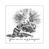 Vrouw Bidden tot Maria & Jezus Religieus Rubberstempel (Afrduk)