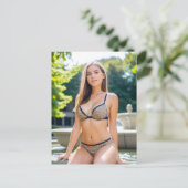 Vrouw bij de fontein briefkaart (Staand voorkant)