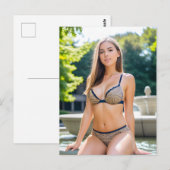 Vrouw bij de fontein briefkaart (Voorkant / Achterkant)