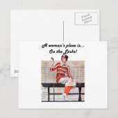 Vrouw bij de links briefkaart (Voorkant / Achterkant)
