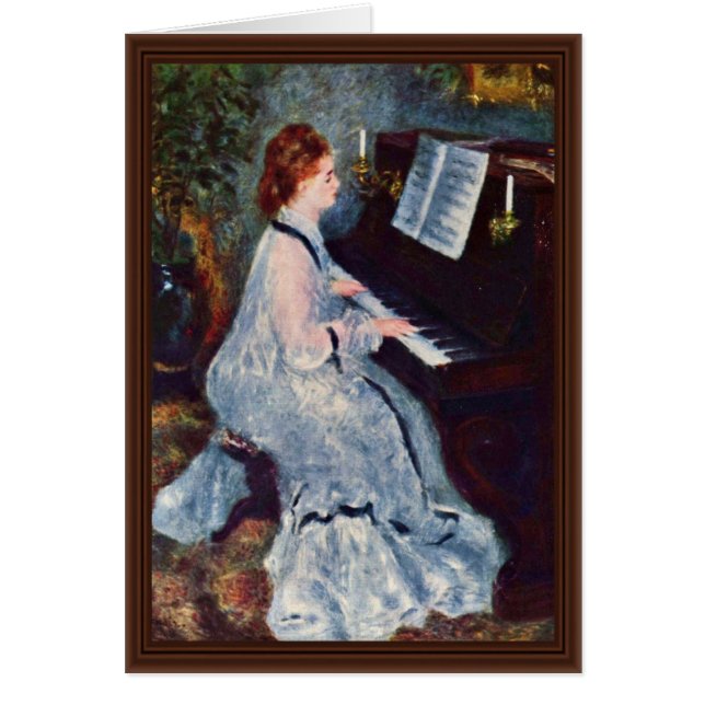 Vrouw bij de piano door Pierre-Auguste Renoir (Voorkant)