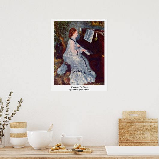 Vrouw bij de piano door Pierre-Auguste Renoir Poster (Keuken)