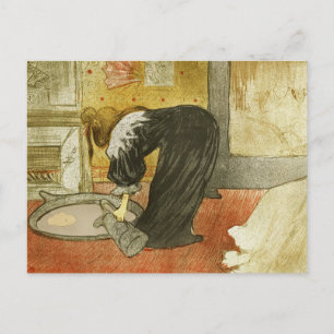Vrouw bij de Tub door Henri de Toulouse-Lautrec Briefkaart