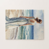 Vrouw bij de zee legpuzzel (Horizontaal)