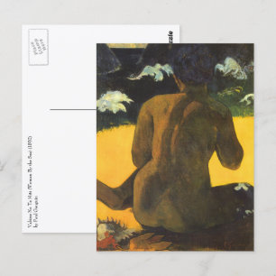 Vrouw bij de zee van Paul Gauguin Briefkaart