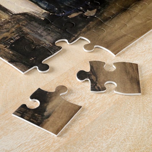 Vrouw bij een haard van Vincent van Gogh Legpuzzel (Zijkant)