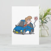 Vrouw bij een ongeval kaart (Staand voorkant)