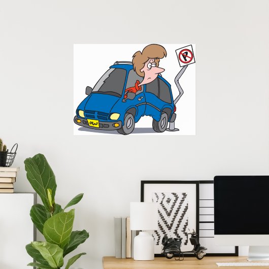 Vrouw bij een ongeval poster (Thuiskantoor)