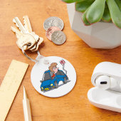 Vrouw bij een ongeval sleutelhanger