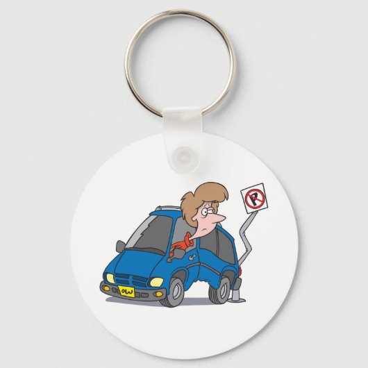 Vrouw bij een ongeval sleutelhanger (Achterkant)