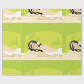 Vrouw bij een spa-wrapppapier cadeaupapier (Vlak)