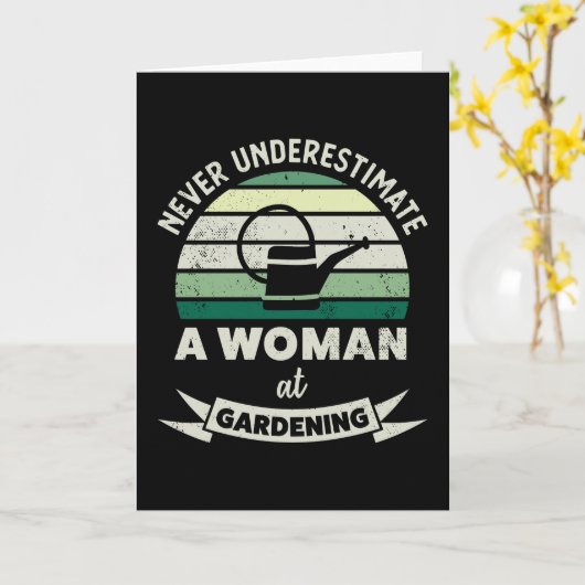 Vrouw bij Gardening Funny Gardener Gifts mama Kaart (Gele Bloem)