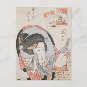 Vrouw bij haar Mirror, gepubliceerd onder c.1830 Briefkaart