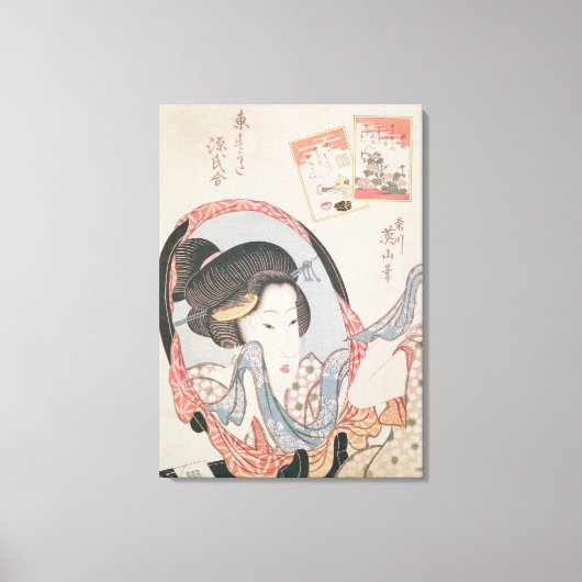 Vrouw bij haar Mirror, gepubliceerd onder c.1830 Canvas Afdruk (Voorkant)