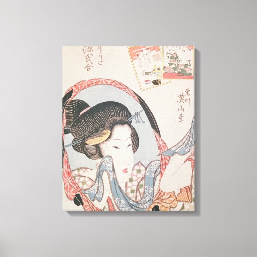 Vrouw bij haar Mirror, gepubliceerd onder c.1830 Canvas Afdruk (Voorkant)