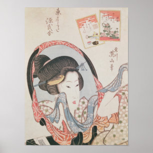 Vrouw bij haar Mirror, gepubliceerd onder c.1830 Poster