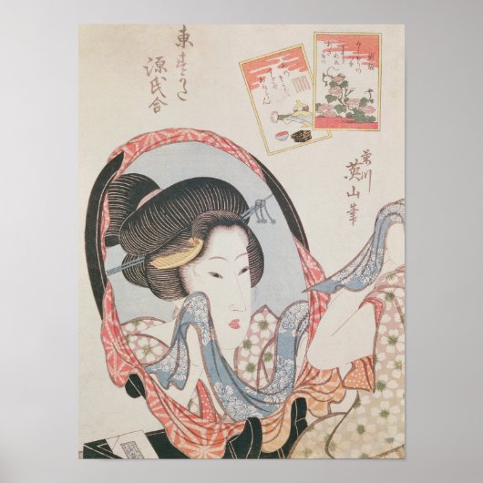 Vrouw bij haar Mirror, gepubliceerd onder c.1830 Poster (Voorkant)