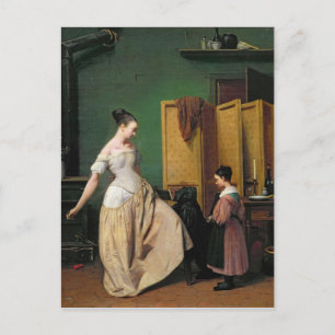 Vrouw bij haar Toilet, 1835 Briefkaart