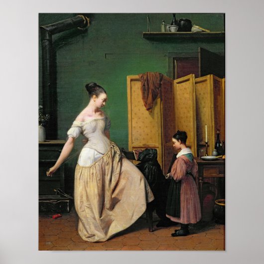 Vrouw bij haar Toilet, 1835 Poster (Voorkant)
