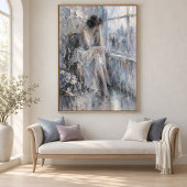 Vrouw bij het raam Textured Abstract Tissuepapier
