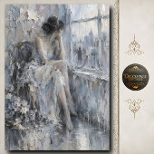 Vrouw bij het raam Textured Abstract Tissuepapier