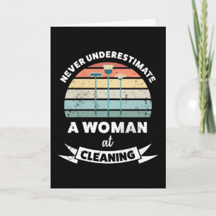 Vrouw bij het Schoonmaken Huishoudster Cadeau Echt Kaart