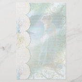 Vrouw bij Lake Faux Lace Lined Briefpapier (Voorkant)