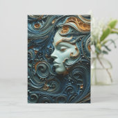 Vrouw bij maanlicht 3D Kunst Kaart (Staand voorkant)