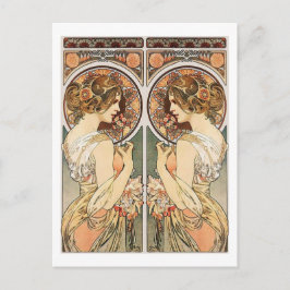 Vrouw bij Mirror Briefkaart