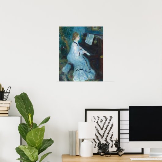 Vrouw bij Piano door Renior Wall Art Print (Thuiskantoor)