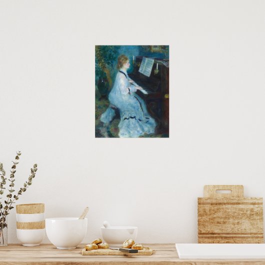 Vrouw bij Piano door Renior Wall Art Print (Keuken)