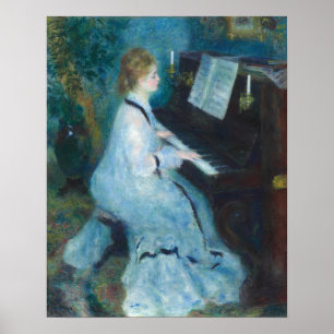 Vrouw bij Piano door Renior Wall Art Print