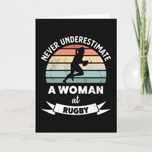 Vrouw bij Rugby Funny Sports Gift Mam Kaart (Voorkant)