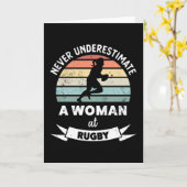 Vrouw bij Rugby Funny Sports Gift Mam Kaart (Gele Bloem)