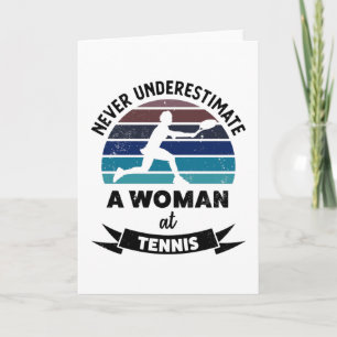 Vrouw bij Tennis Funny Sports Gift Moms Kaart