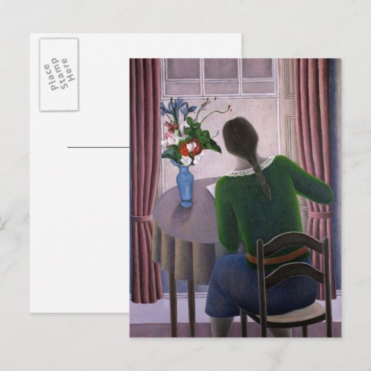 Vrouw bij Venster 1998 Briefkaart (Voorkant / Achterkant)