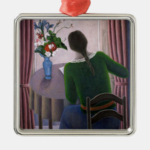 Vrouw bij Venster 1998 Metalen Ornament