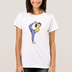 Vrouw bij Yoga Stretching oefeningen Legs T-shirt