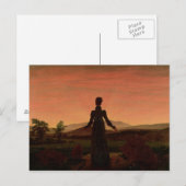 Vrouw bij zonsopgang briefkaart (Voorkant / Achterkant)