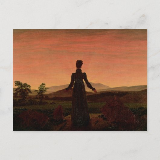 Vrouw bij zonsopgang briefkaart (Voorkant)