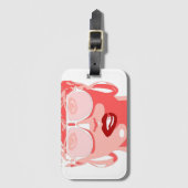  vrouw bijten lippen Pop kunst Bagagelabel (Voorkant (verticaal))