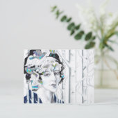 vrouw Birch Trees Briefkaart (Staand voorkant)