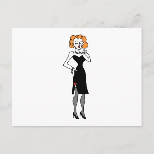 Vrouw blaast een kus briefkaart (Voorkant)