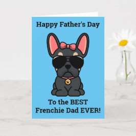 Vrouw Black Tan French Bulldog-Vaderdag Kaart