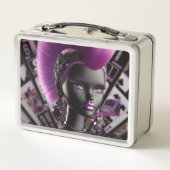 vrouw blackjack pop met paarse Mohawk bling (Achterkant)
