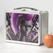 vrouw blackjack pop met paarse Mohawk bling (In situ)
