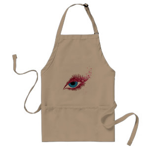 Vrouw blauw oog standaard schort