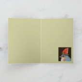 vrouw blauwvogel met aardbeienkaart kaart (Binnen)